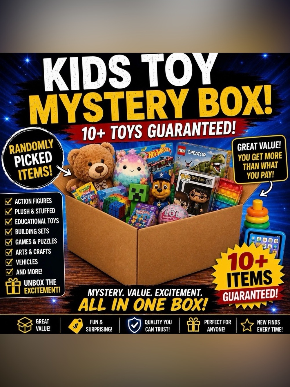 Kids Toy Mystery Box - Assorted Mixed Brand New Toys!